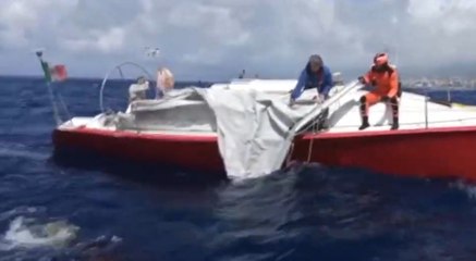 Genova - Barca a vela disalberata, intervengono Vigili del Fuoco (18.06.20)