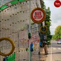 This bus waiting station in Kerala is made of used plastic bottles
