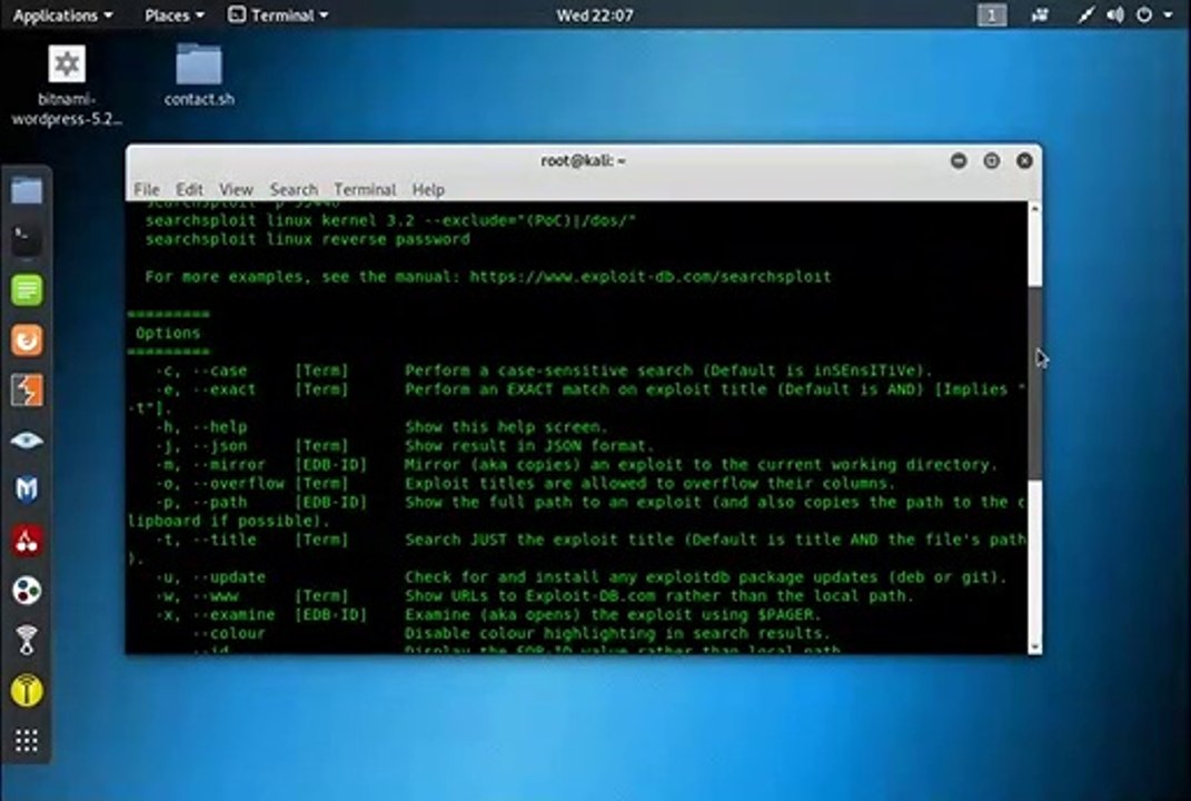 Finding Exploit using searchsploit on Kali Linux