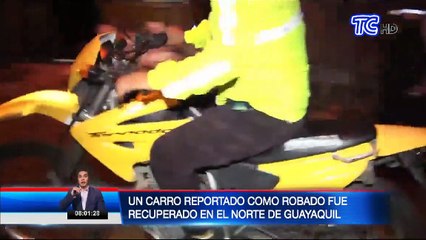 Carro reportado como robado fue recuperado por la policía en Pascuales, norte de Guayaquil