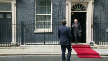 Boris Johnson welcomes Emmanuel Macron to No 10