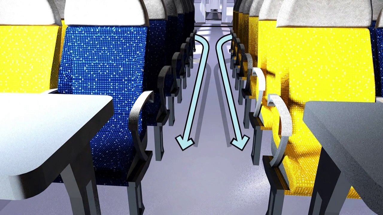 Videografik: So wird die Atemluft in Passagierzügen ausgetauscht
