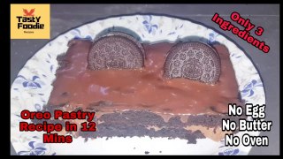 Oreo Pastry Only 3 Ingredients | OREO Biscuits Cake no Oven Recipe | Tasty Foodie