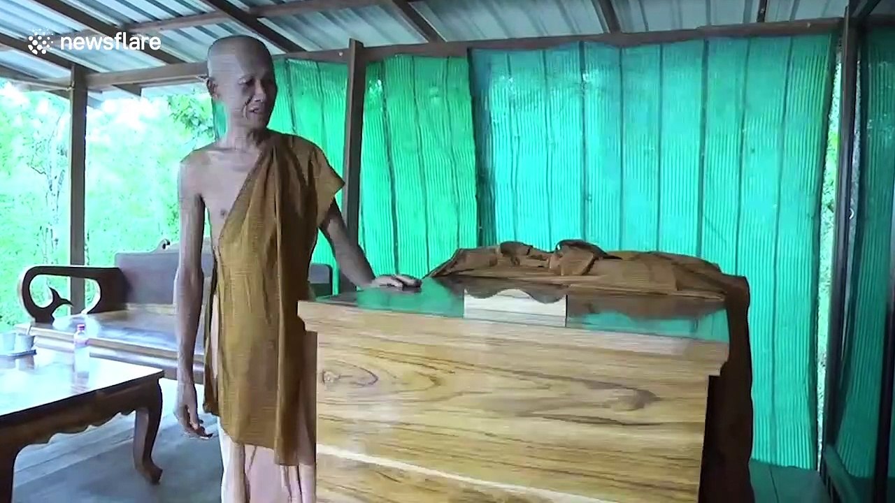 Buddhist monk says sleeping in teak coffin has cured his chronic arthritis