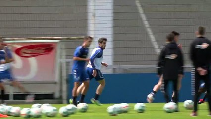 Entrenamiento de Osasuna a tres días de jugar ante el Valencia en el estadio de Mestalla