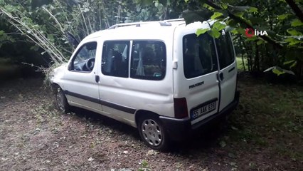 Ticari araç fındık bahçesine uçtu: 4 yaralı