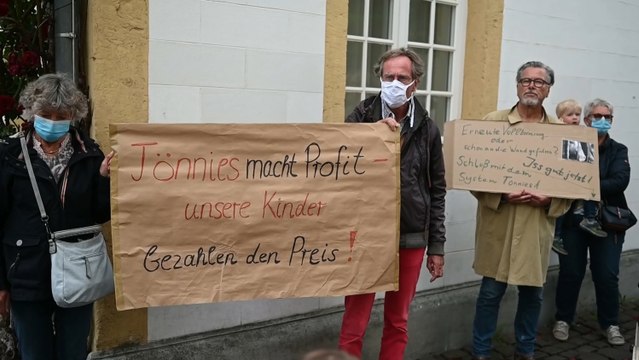 Manifestación por la situación en la planta de carne Tönnies