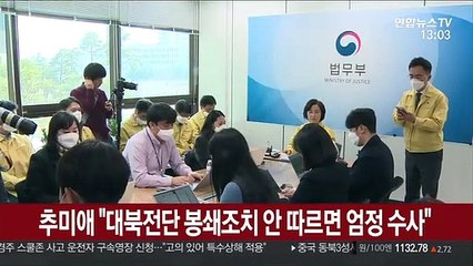 추미애 "대북전단 봉쇄조치 안 따르면 엄정 수사"