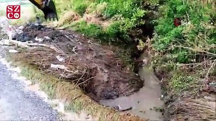 Malkara'da dere taştı, yollar bataklığa döndü
