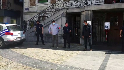 Manifestation des policiers à Huy
