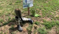 Manifestation d'agriculteur ''J''en ai plein les bottes!' à Corbaix