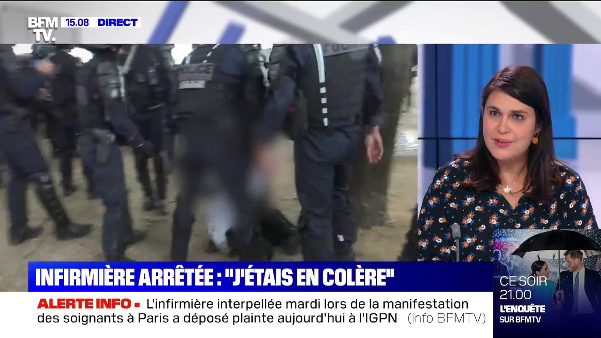 J'étais en colère": L'infirmière arrêtée à Paris a porté plainte à l'IGPN -  Vidéo Dailymotion