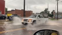 Heavy rain causes streets to flood