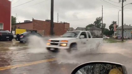 Heavy rain causes streets to flood