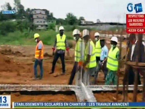 RTG/ Visite du ministre de l’éducation nationale, Pr Patrick Mouguiama sur le chantier des établissements scolaires en construction et en réhabilitation