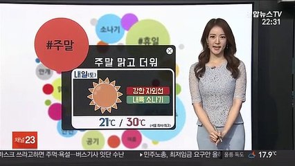 [날씨트리] 주말 맑고 30도 더위…내륙 요란한 소나기