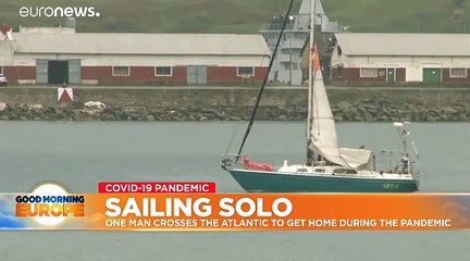 Sailor completes three-month solo Atlantic crossing to spend lockdown with parents