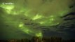 Stunning aurora borealis shines through cloudy night in Canada