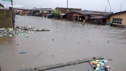 Heavy downpour in Lagos leaves roads and homes flooded