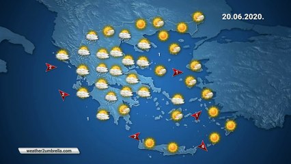 Η πρόβλεψη του καιρού για τo Σάββατο 20-06-2020