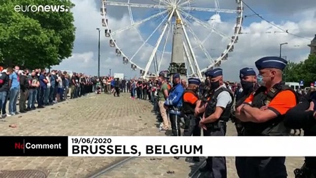 Polícias protestam em Bruxelas