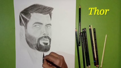 Drawing of Thor-Avengers-Marvel