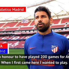 Diego Costa 'honoured' to reach 200 Atletico games