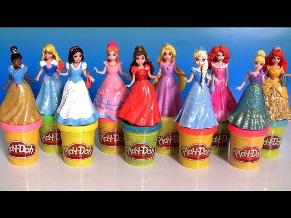 10 Disney Princess MagiClip Collection using PlayDoh Sparkle ultimate