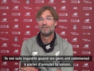 Liverpool - Klopp était "inquiet" par l'annulation de la saison