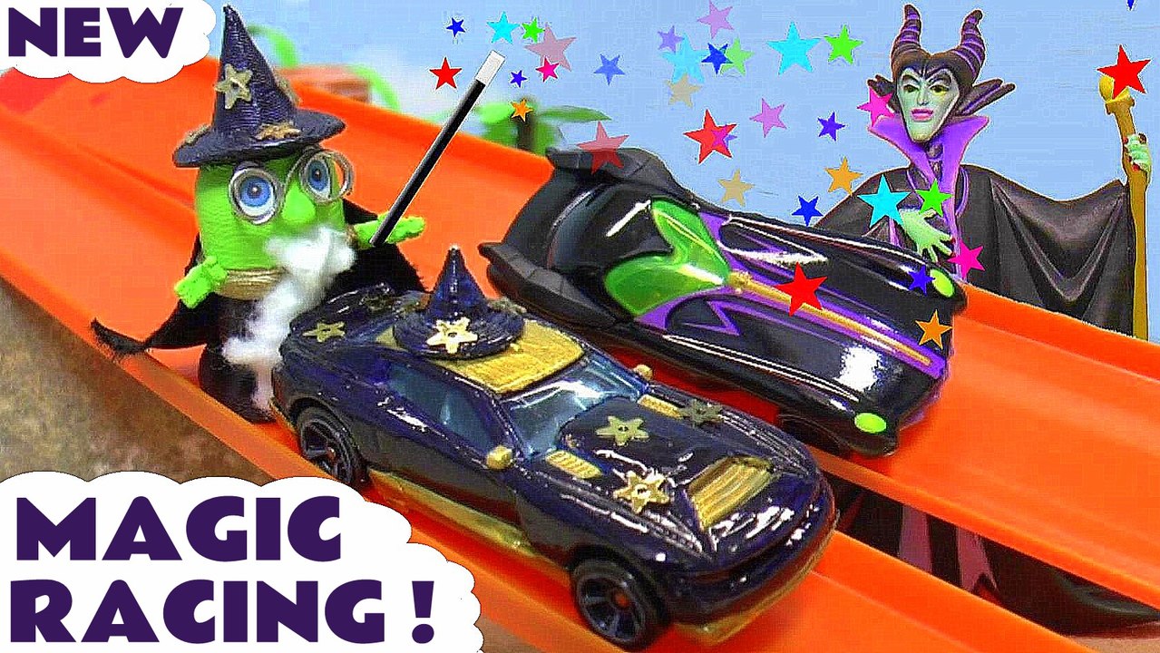 Funlings Cars Hot Wheels Race with Disney Maleficent and Wizard Funling ...