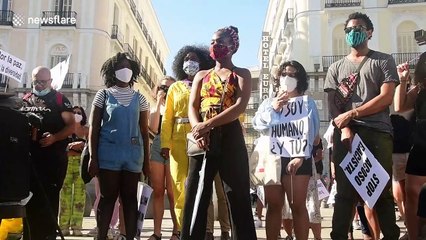 Concentración del movimiento 'Black lives matter' con una protesta en Sol