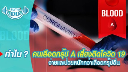 ทำไม? คนเลือดกรุ๊ป A เสี่ยงติดโควิด 19 ง่ายและป่วยหนักกว่าเลือดกรุ๊ปอื่น