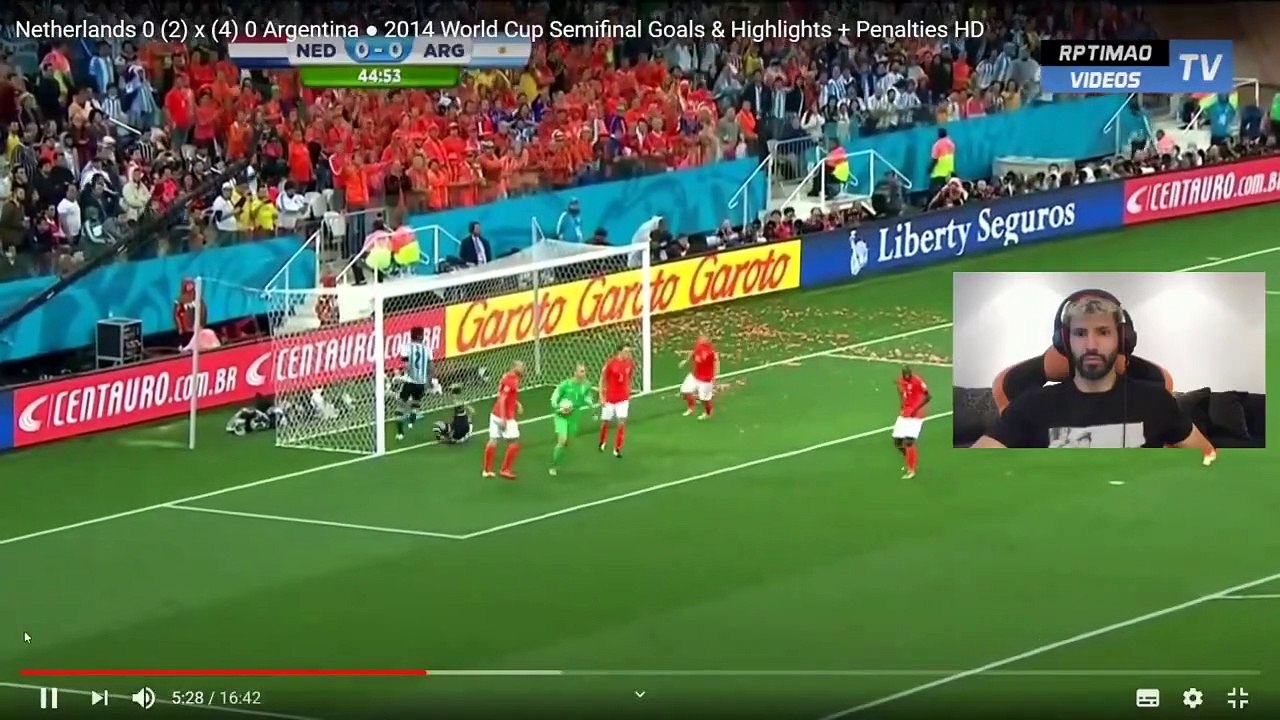 EL KUN AGUERO REACCIONA A HOLANDA VS ARGENTINA MUNDIAL DE BRASIL 2014 - KUN AGUERO REACTS TO NETHERLANDS VS ARGENTINA WORLD BRAZIL 2014