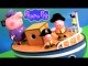 Play Doh Peppa Pig on Grandpa's Boat PIRATE SHIP Pig George Muddy Puddles - Barco del Abuelo Cerdito