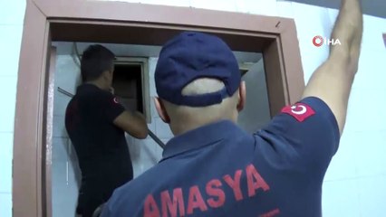 İki apartman arasındaki boşluğa düşen yavru kediyi itfaiye kurtardı