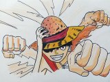 Letter to Sketch - Drawing Monkey D. Luffy _ONE PIECE !! #GatlingPunch