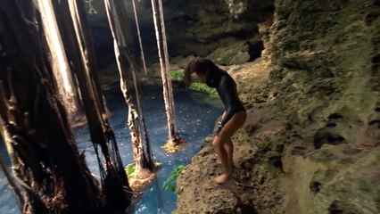 Sofía rocks the Cenotes