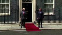 Boris Johnson welcomes Emmanuel Macron to Downing Street