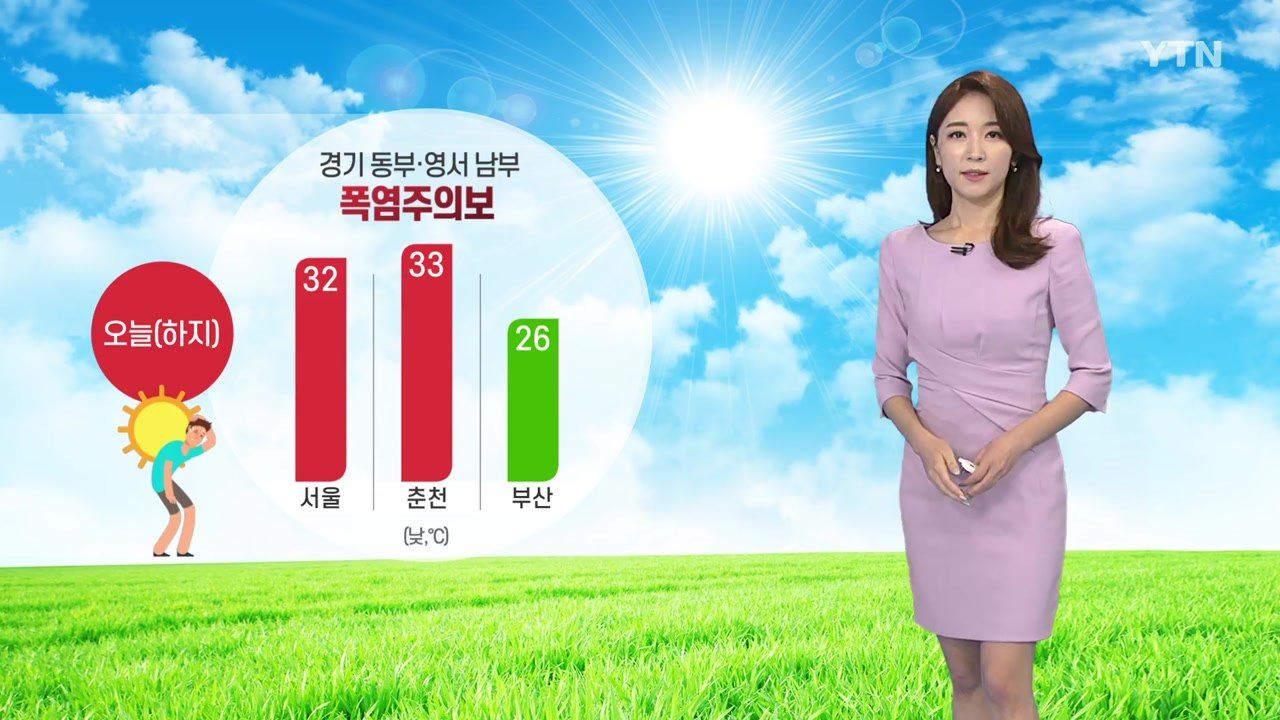 [날씨] 경기동부·영서남부 '폭염주의보'...일부 지방, 오후에 소나기 / YTN