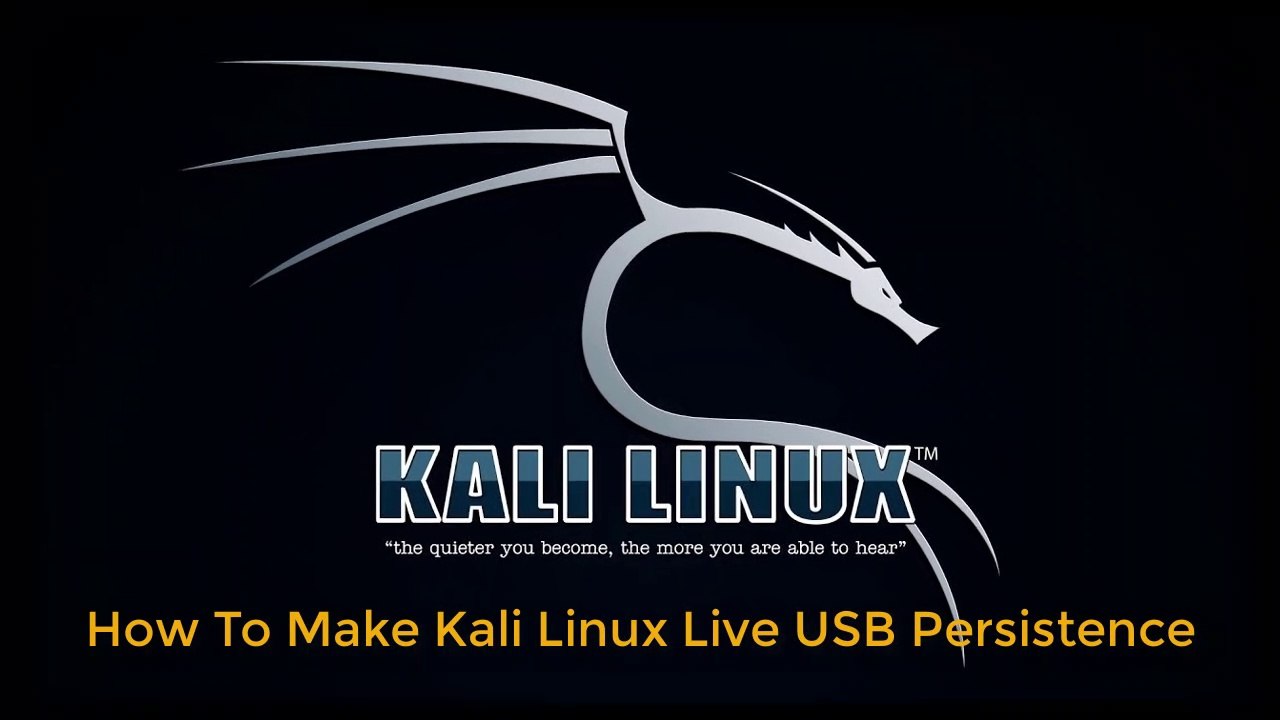 How To Make Kali Linux Live USB Persistence