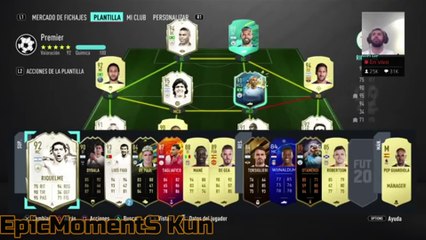 El Kun Aguero Reaccionando a su carta 99 en el fifa 20