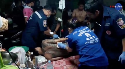 หนุ่มรอยสักถูกอริขี่ จยย.ใช้ดาบไล่ฟัน บาดเจ็บ