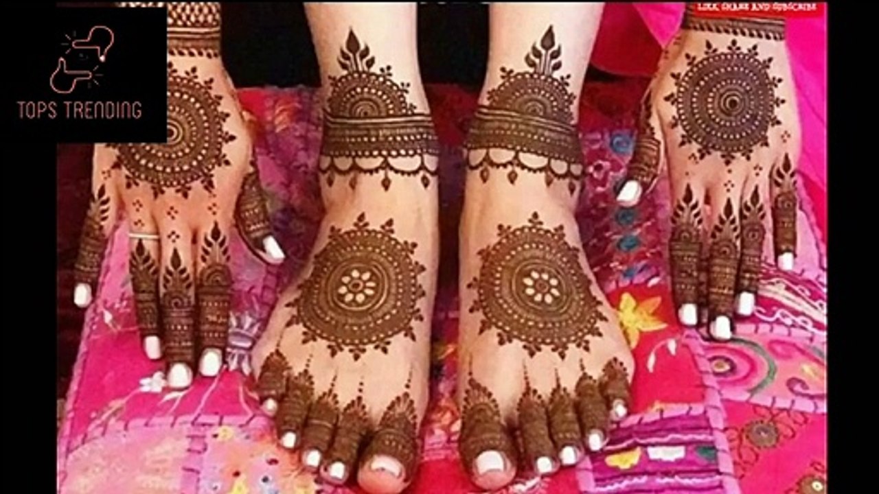 Latest Foot Mehndi Designs For Girls_Simple mehndi design for feet