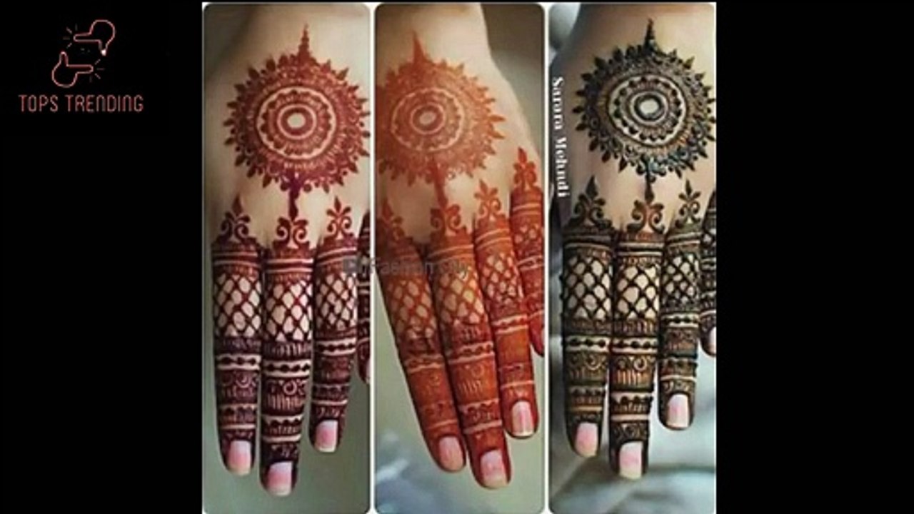 Super easy and simple gol tikki mehndi design_Beautiful Back Hand Gol tikki Mehndi Design