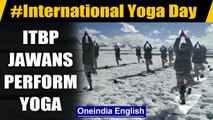 International Yoga Day: ITBP Jawans perform yoga at an altitude of 18,000 feet in Ladakh|Oneindia