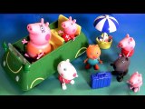 Drive Peppa Pig to a Beach Party for Picnic with Holiday Sunshine Car George Nickelodeon Pique-Nique