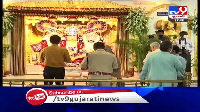 Ahead of Netrotsav vidhi, Gujarat HM Pradipsinh Jadeja, DGP & Ahmedabad CP reached Jagannath temple