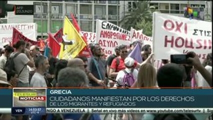 Grecia: ciudadanos se manifiestan en el Día Mundial de los Refugiados