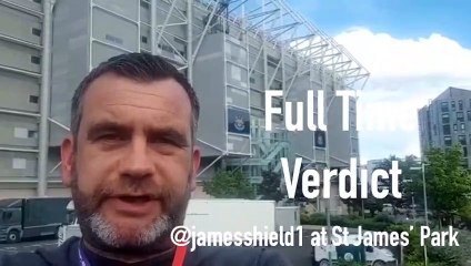 James Shield's full-time verdict on Newcastle 3, Blades 0