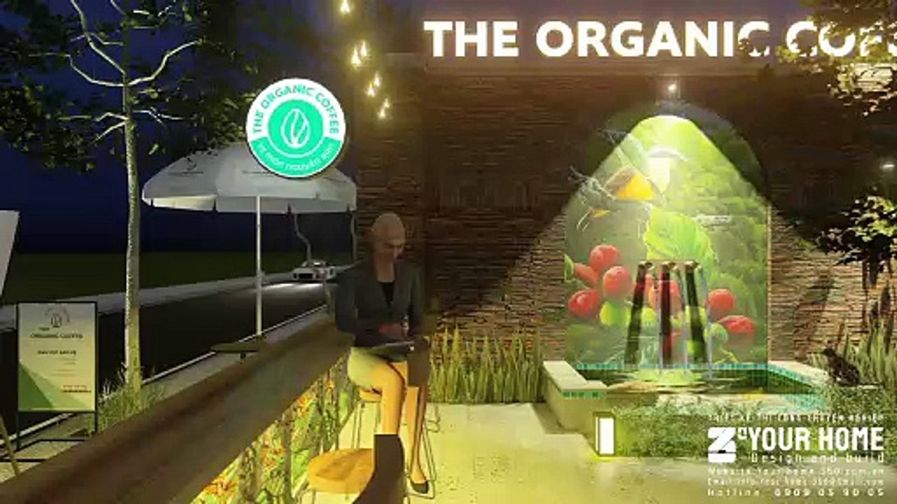 THIẾT KẾ MẪU QUÁN CAFE NHÀ THÉP TIỀN CHẾ ĐẸP THE OGRANIC COFFEE 200m2
